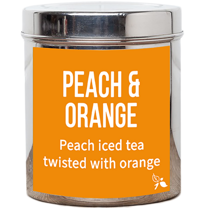 Peach and orange tea tin