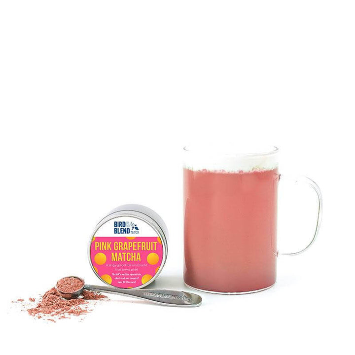 pink grapefruit matcha tea and latte