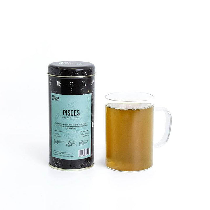 Pisces zodiac tea and tea tin
