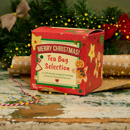 red christmas tea cube by holly