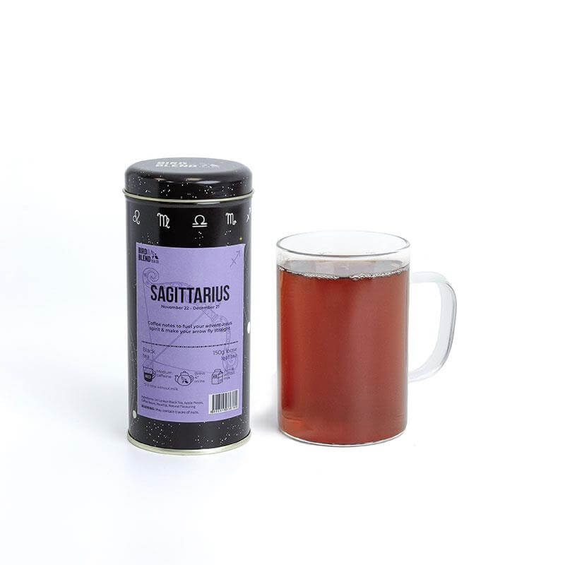Sagittarius zodiac tea and tea tin