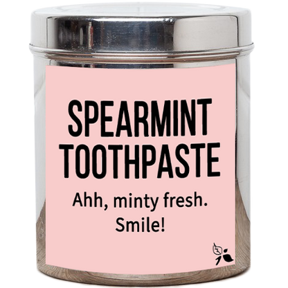 spearmint toothpaste tea tin