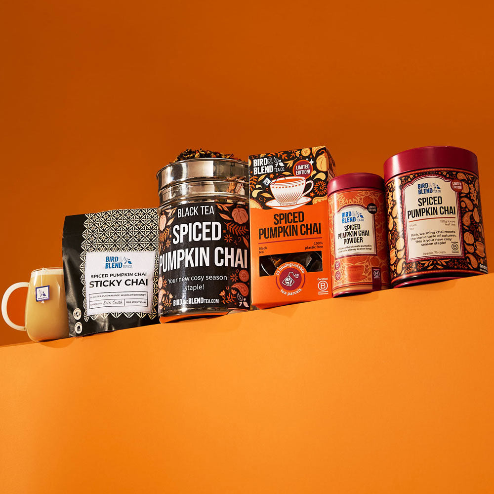 Spiced Pumpkin Chai Full Collection With Sticky Chai &amp; Tea Bag Gift Box &amp; Loose Leaf 150 Gift Tin &amp; Tea Powder &amp; Hot Pumpkin Spiced Chai Latte Blog