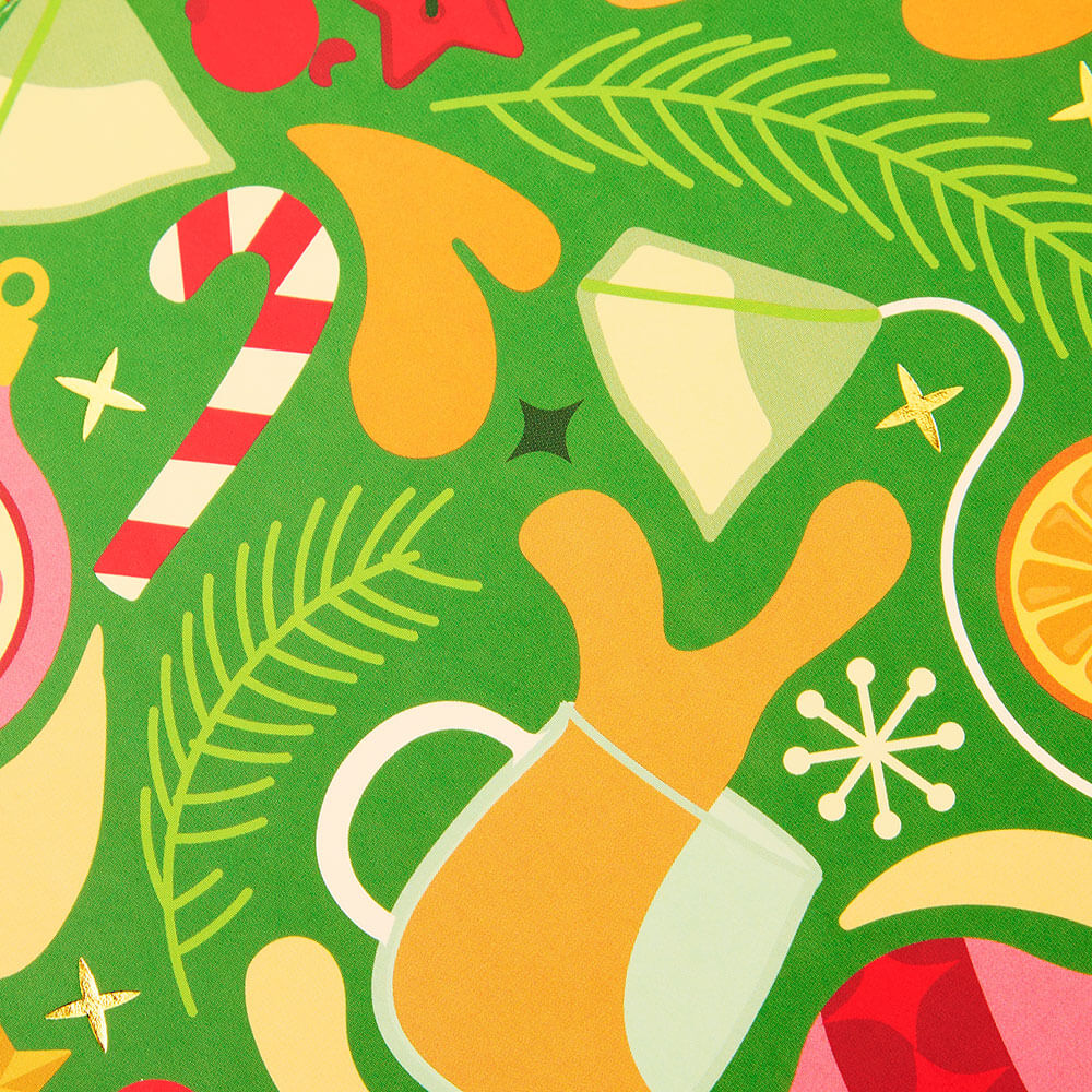 tea advent calendar close up on tea bag &amp; mugs spilling tea graphics 