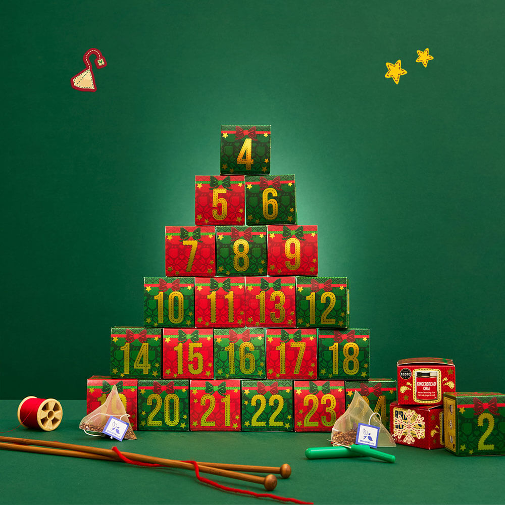  tea advent calendar cubes stacked 