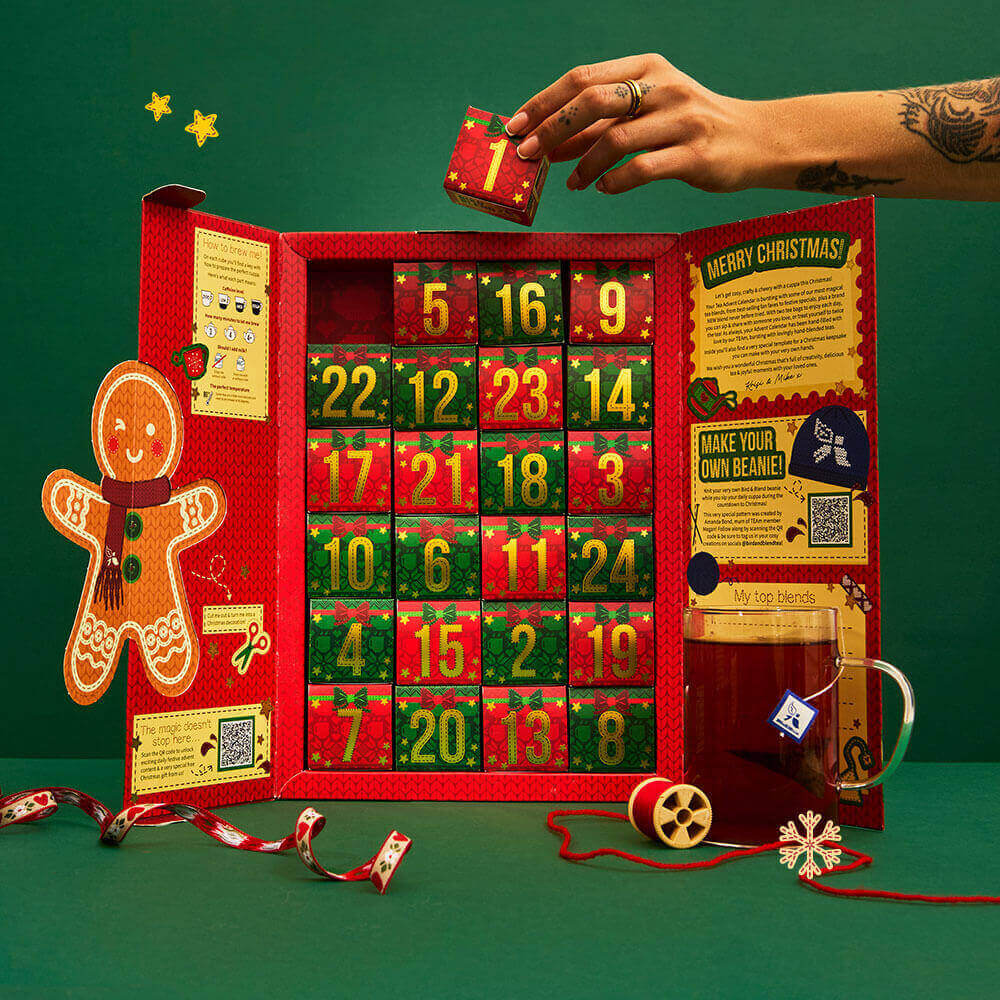  tea advent calendar open with stars layerd 