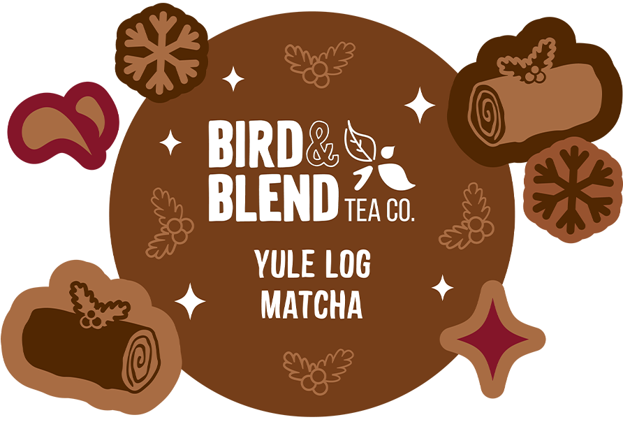 yule log matcha flavour profile tin design