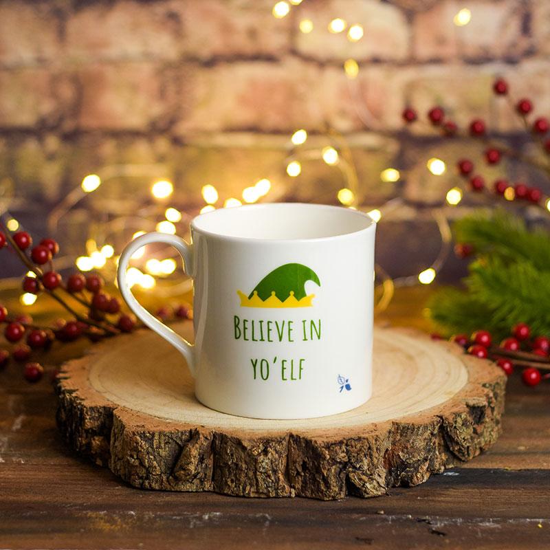 believe in yourself christmas mug