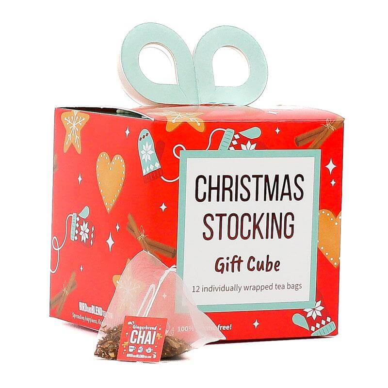 Christmas tea bag gift cube with gingerbread chai