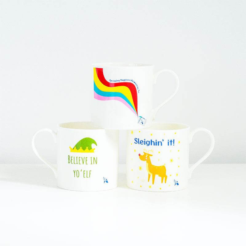 sleighin it christmas tea mug
