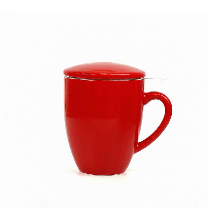 red tea infuser mug with lid