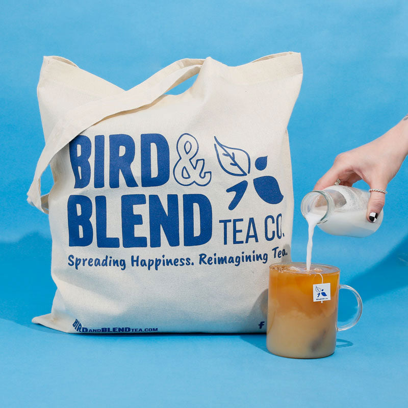 bird &amp; blend tea co. ethical canvas tote bag